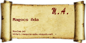 Magocs Ada névjegykártya